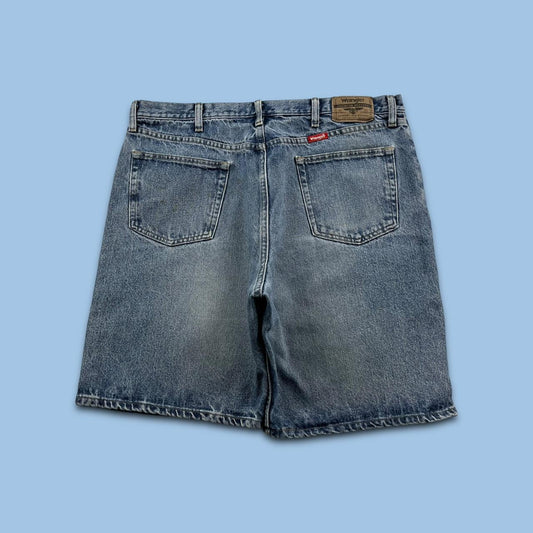 VINTAGE WRANGLER BAGGY LOOSE SKATER JORTS BLUE (38w)