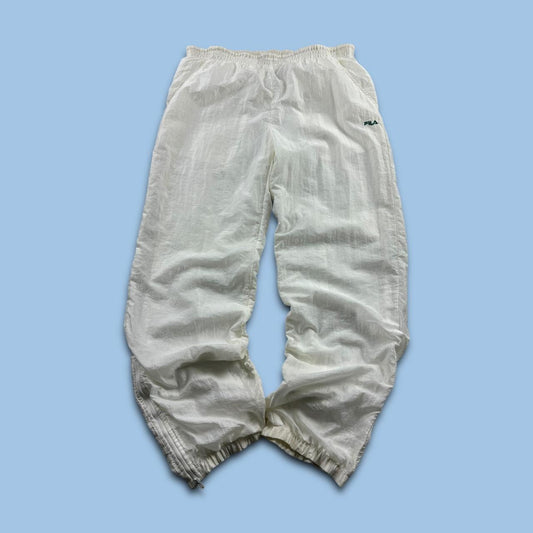VINTAGE Y2K FILA BAGGY TRACKSUIT BOTTOMS WHITE