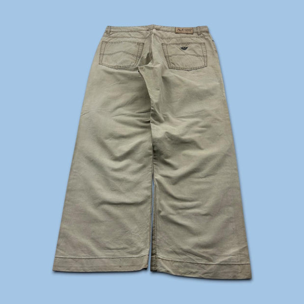 VINTAGE Y2K ARMANI STRAIGHT LEG JEANS BEIGE