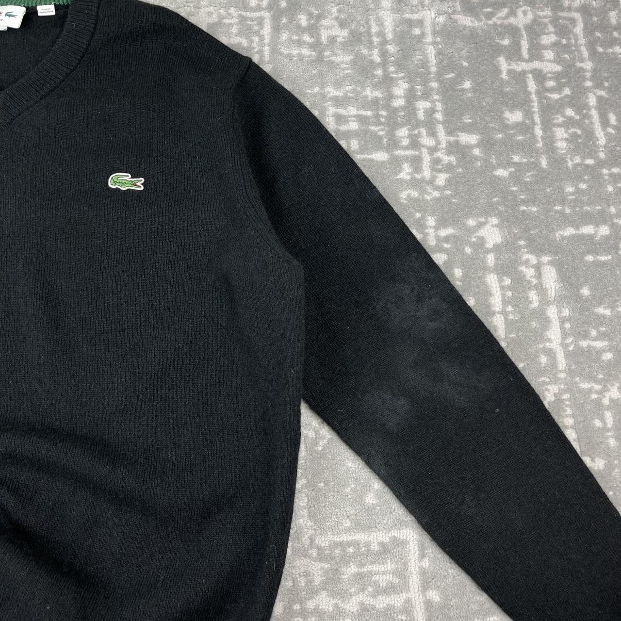 VINTAGE Y2K LACOSTE WOOL KNITTED JUMPER BLACK