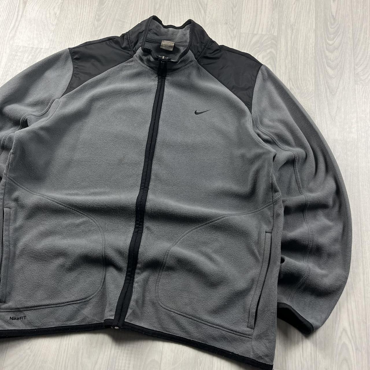 VINTAGE Y2K NIKE ZIP UP FLEECE GREY BLACK