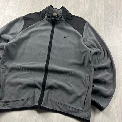 VINTAGE Y2K NIKE ZIP UP FLEECE GREY BLACK