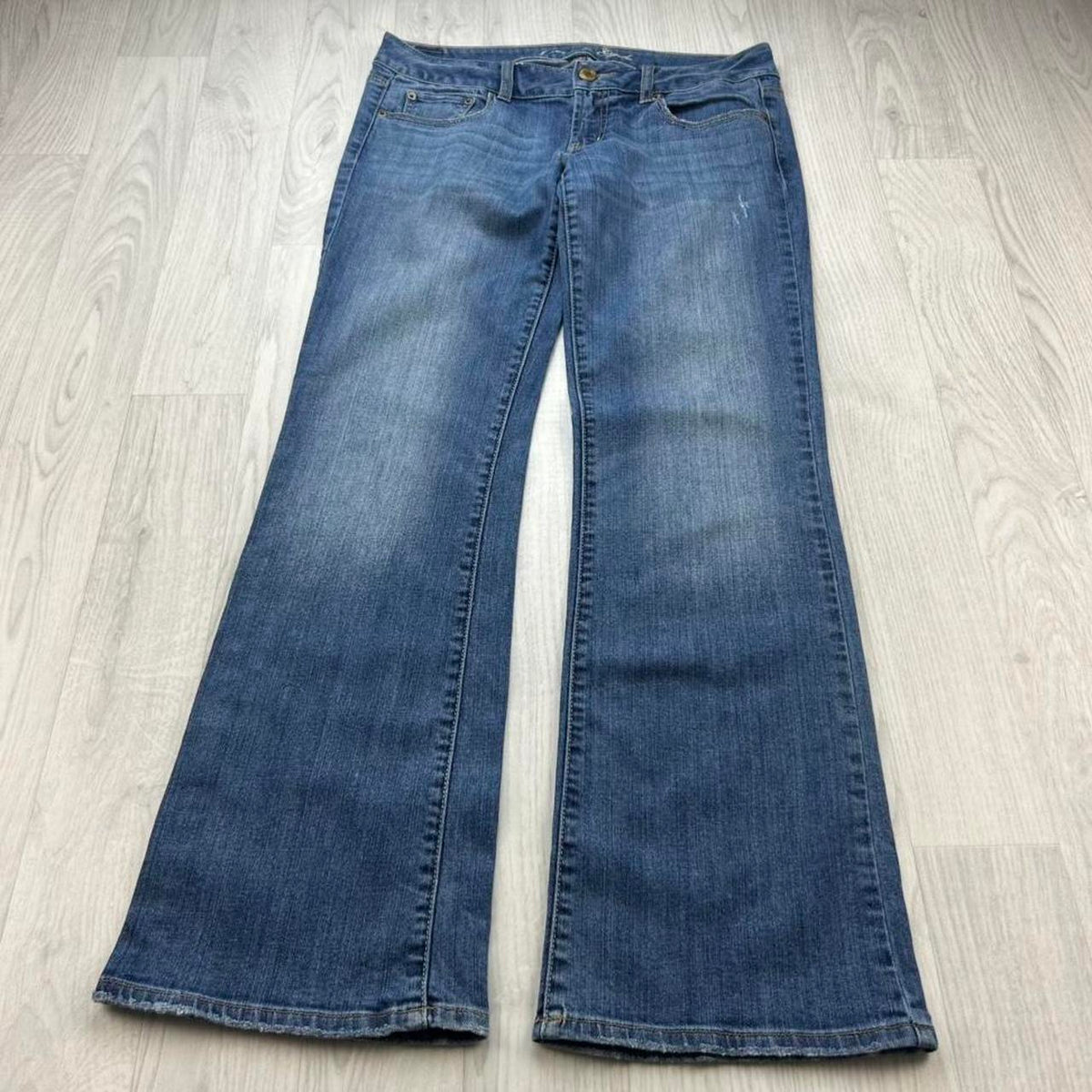 VINTAGE Y2K AMERICAN EAGKE LOW RISE BOOTCUT FLARED JEANS BLUE