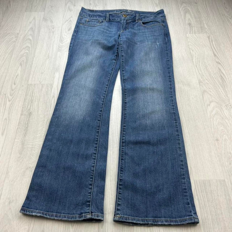VINTAGE Y2K AMERICAN EAGKE LOW RISE BOOTCUT FLARED JEANS BLUE
