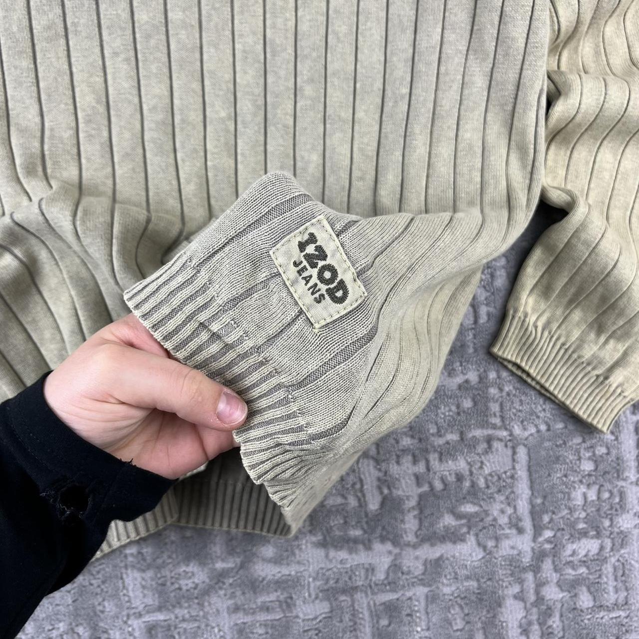VINTAGE Y2K IZOD JEANS RIBBED ESSENTIAL KNITTED JUMPER CREAM