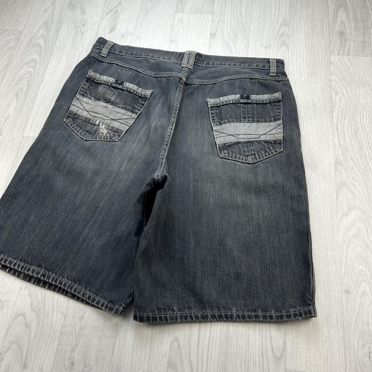 VINTAGE Y2K CSG BAGGY EMBROIDERED JORTS BLACK