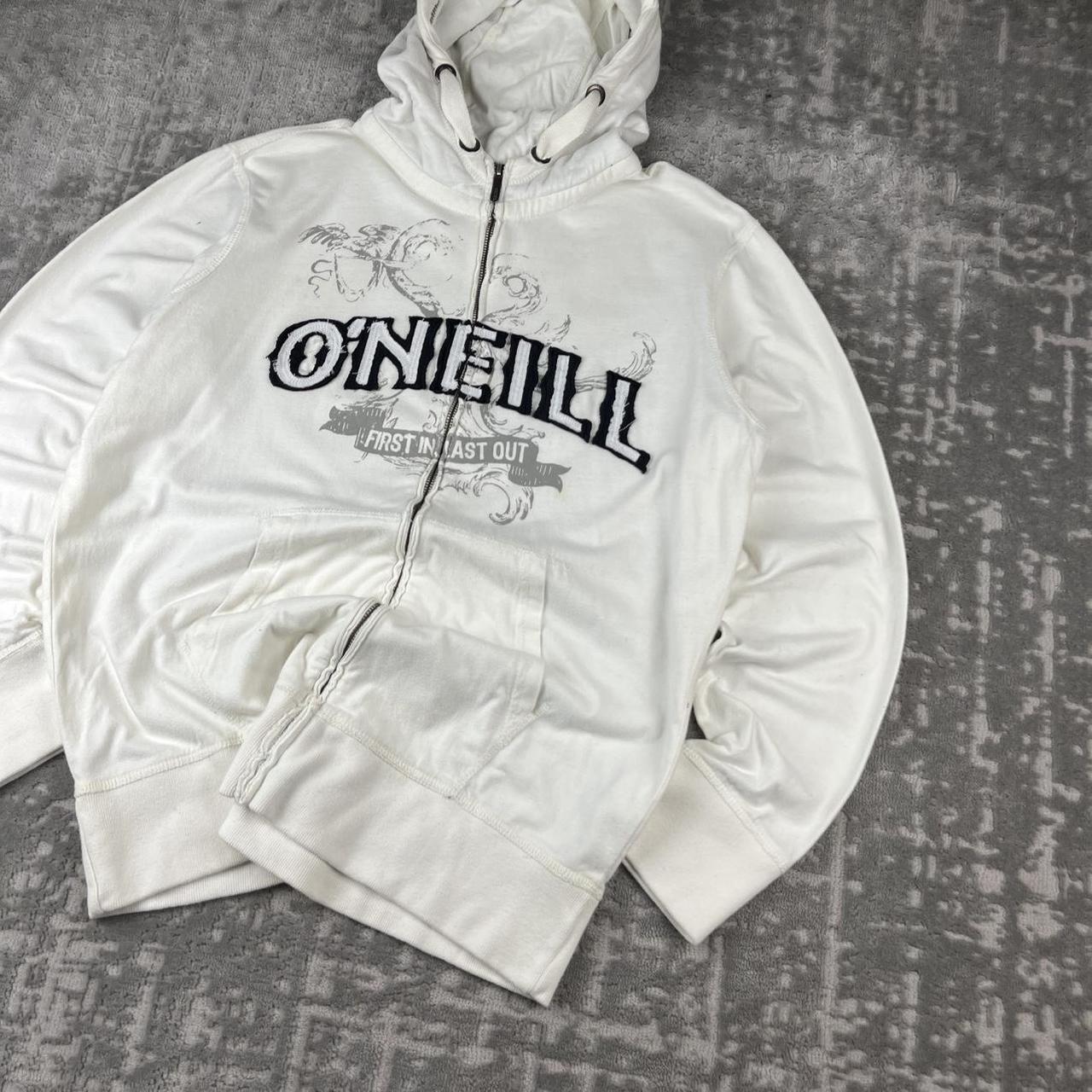 VINTAGE Y2K ONEILL SPELL OUT HOODIE WHITE