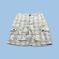 VINTAGE Y2K CHEROKEE BAGGY CHECKERED PLAID CARGO SHORTS WHITE