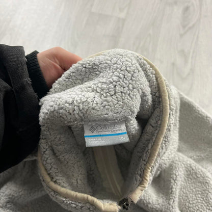 VINTAGE Y2K COLUMBIA ZIP UP SHERPA FLEECE CREAM