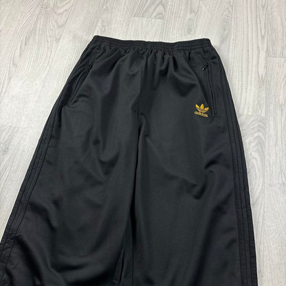 VINTAGE 90s ADIDAS BAGGY POPPER TRACKSUIT BOTTOMS BLACK