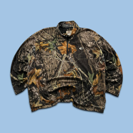 VINTAGE MOSSY OAK REALTREE QUARTER ZIP FLEECE CAMO