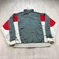 VINTAGE 90s ADIDAS HALF ZIP WINDBREAKER JACKET GREY / SILVER