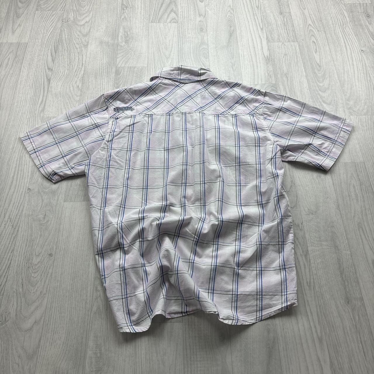 VINTAGE Y2K RIP CURL PLAID SHORT SLEEVE SHIRT WHITE / PINK