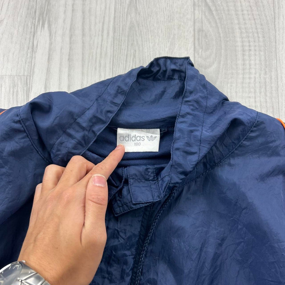 VINTAGE 90s ADIDAS LIGHTWEIGHT TRACK JACKET NAVY