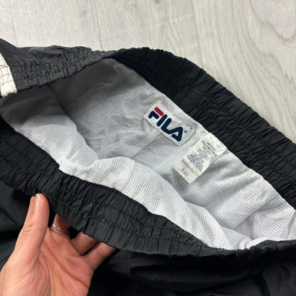 VINTAGE Y2K FILA BAGGY SHELL TRACKSUIT BOTTOMS BLACK