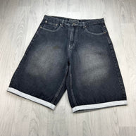 VINTAGE Y2K KOMAN BAGGY DENIM JORTS BLACK