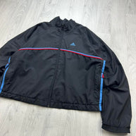 VINTAGE 90s ADIDAS CROPPED WINDBREAKER TRACK JACKET BLACK