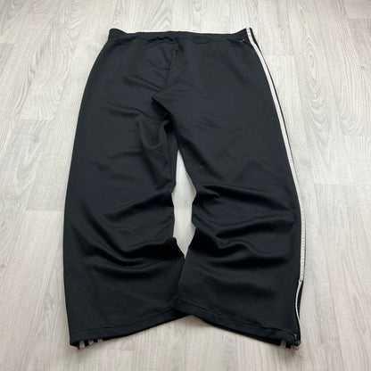 VINTAGE Y2K ADIDAS SIDE STRIPE WIDE LEG TRACKSUIT BOTTOMS BLACK