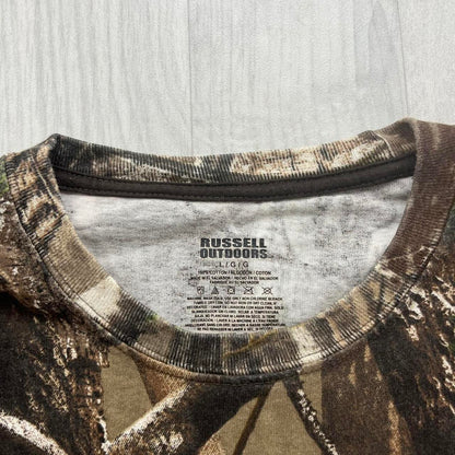 2015 RUSSELL OUTDOORS NASCAR GRAPHIC REALTREE T SHIRT CAMO