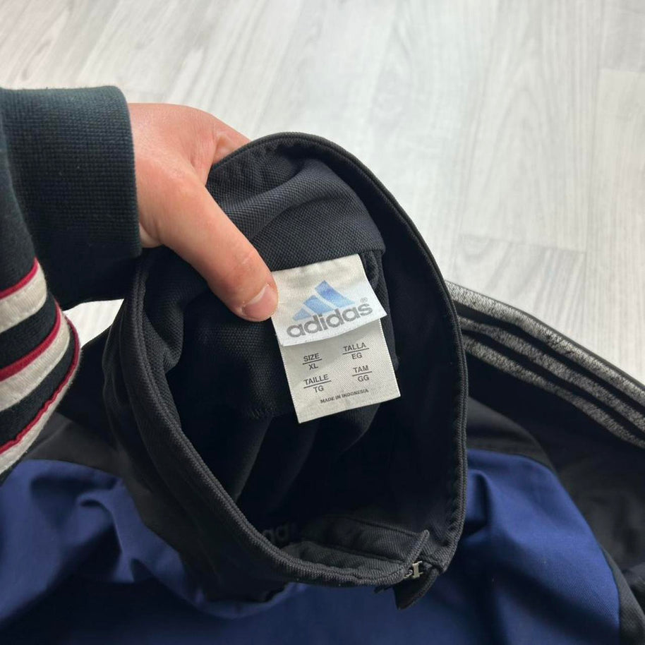 VINTAGE Y2K ADIDAS QUARTER ZIP TRACK JACKET NAVY / BLACK