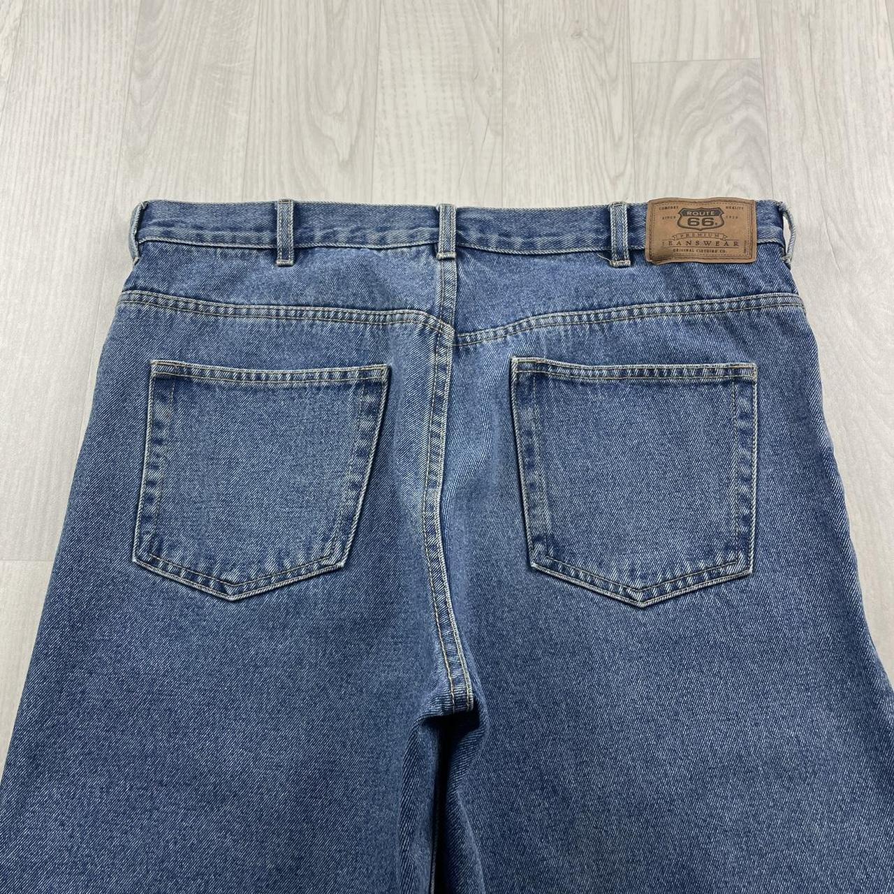 VINTAGE ROUTE 66 BAGGY LOOSE SKATER JORTS BLUE (38w)