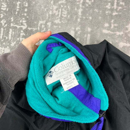 VINTAGE 00s COLUMBIA FLEECE LINED BOMBER JACKET BLACK