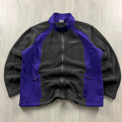 VINTAGE Y2K COLUMBIA ZIP UP FLEECE GREY PURPLE
