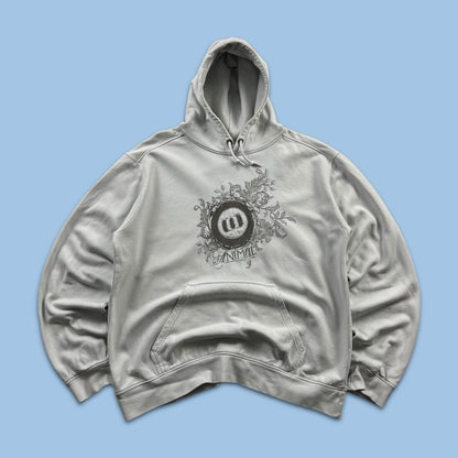 VINTAGE Y2K ANIMAL GRAPHIC HOODIE GREY WHITE