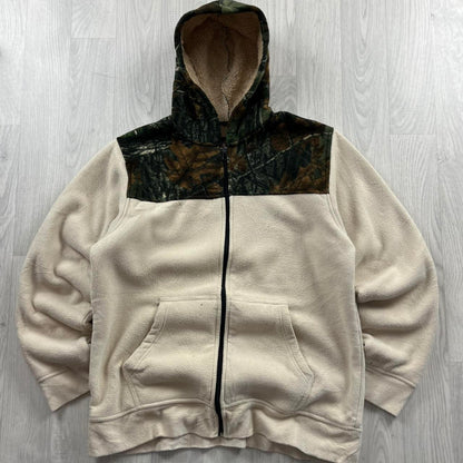 VINTAGE REALTREE ZIP UP FLEECE HOODIE CAMO CREAM