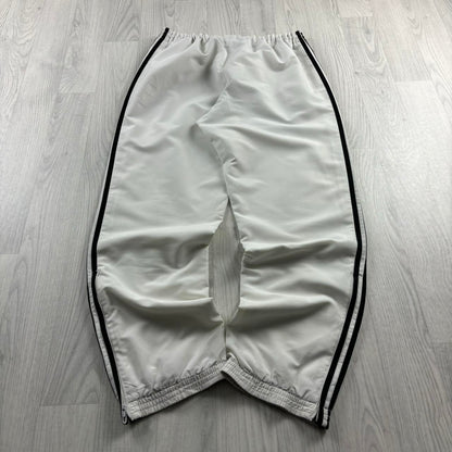 VINTAGE Y2K ADIDAS BAGGY TRACKSUIT BOTTOMS WHITE