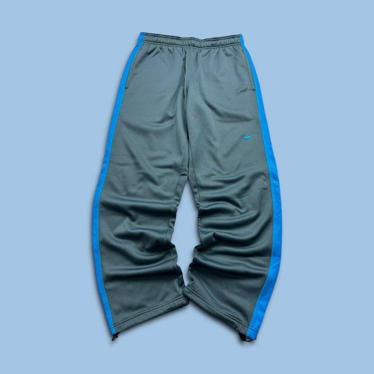 VINTAGE Y2K NIKE BAGGY TRACKSUIT BOTTOMS GREY / BLUE