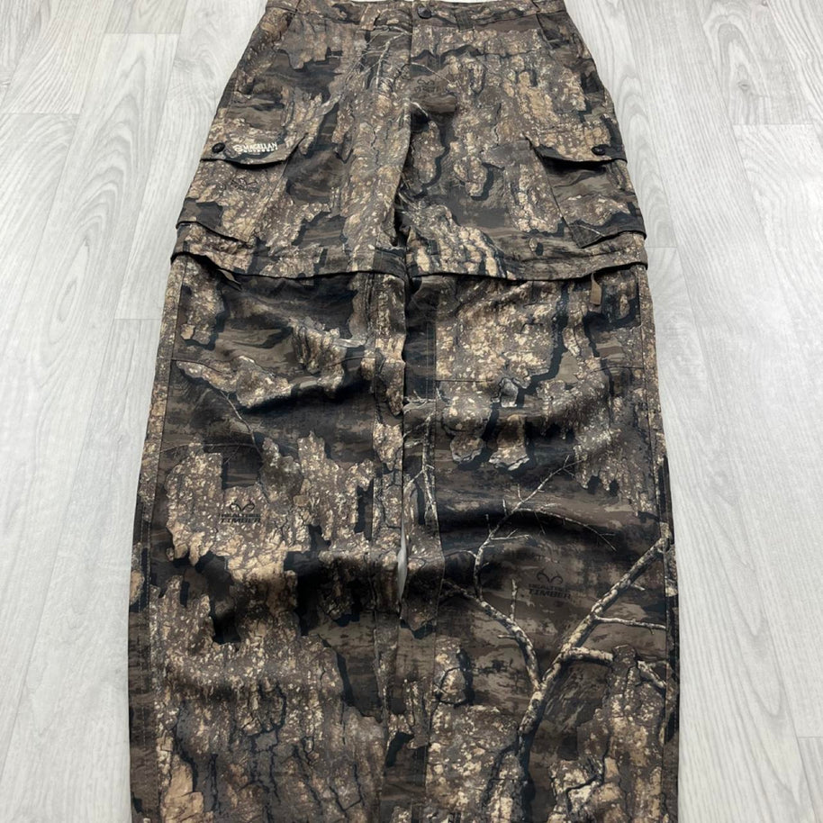 VINTAGE REALTREE BAGGY CAMO CARGO ZIP OFF PANTS