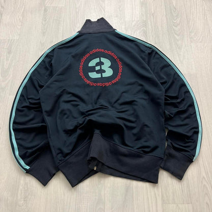 VINTAGE Y2K ADIDAS 3 ZIP UP TRACK JACKET NAVY / TURQUOISE
