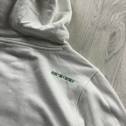 VINTAGE Y2K ANIMAL GRAPHIC HOODIE WHITE