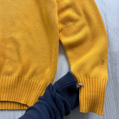 VINTAGE Y2K POLO RALPH LAUREN CHUNKY KNITTED JUMPER YELLOW