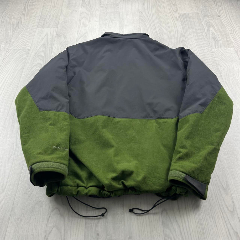 VINTAGE Y2K COLUMBIA TECHNICAL FLEECE JACKET GREY GREEN
