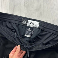 VINTAGE Y2K ADIDAS SIDE STRIPE WIDE LEG TRACKSUIT BOTTOMS BLACK