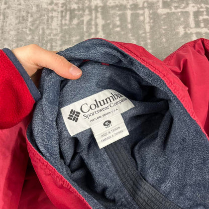 VINTAGE 00s COLUMBIA UTILITY BOMBER JACKET RED