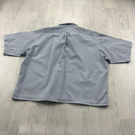 VINTAGE 00s RALPH LAUREN CHECKERED CROPPED SHORT SLEEVE BUTTON UP SHIRT BLUE