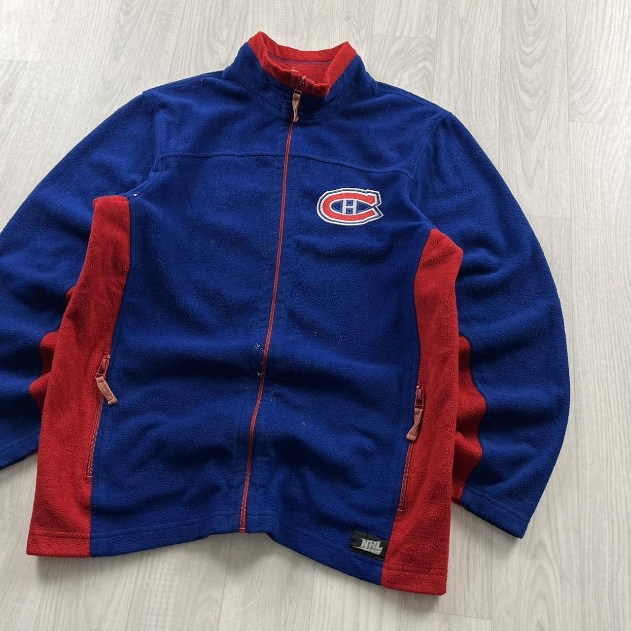 VINTAGE Y2K NHL ZIP UP TECHNICAL FLEECE BLUE RED