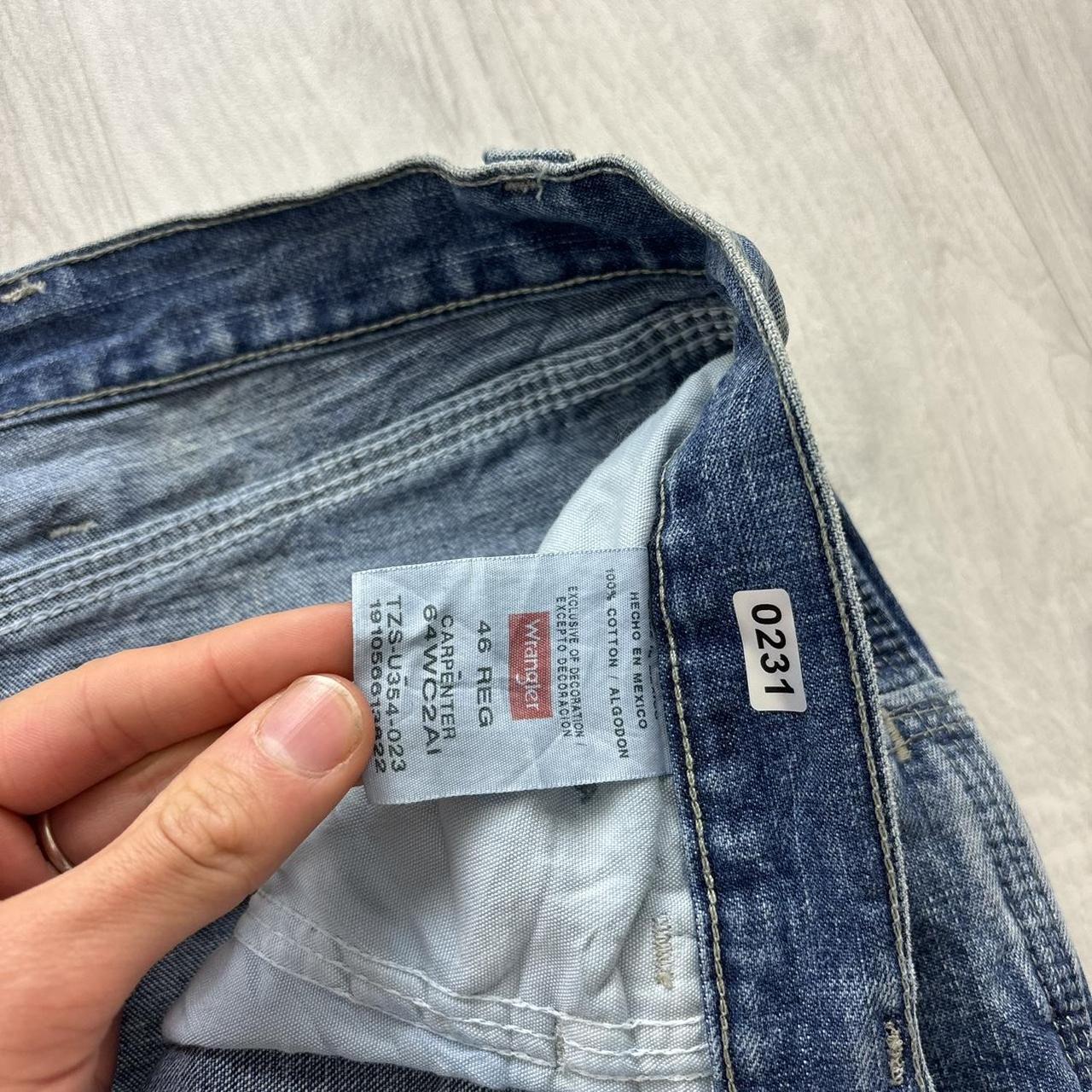 VINTAGE 00s WRANGLER BAGGY LOOSE CARPENTER JORTS BLUE