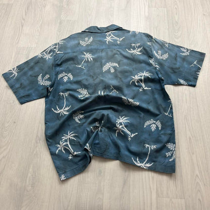 VINTAGE Y2K QUIKSILVER HAWAIIAN SHORT SLEEVE SHIRT BLUE