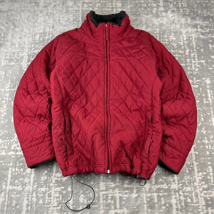 VINTAGE 00s COLUMBIA DIAMOND STITCH PUFFER JACKET RED