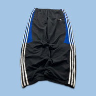VINTAGE Y2K ADIDAS SIDE STRIPE BAGGY TRACKSUIT BOTTOMS BLACK BLUE