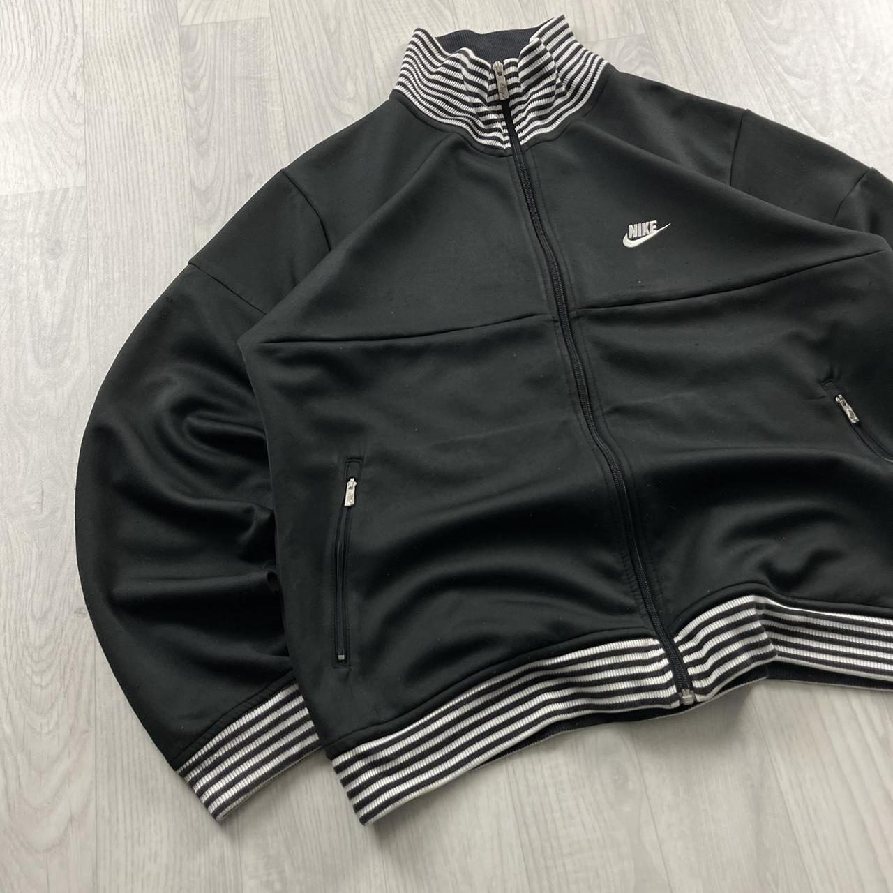VINTAGE Y2K NIKE TRACK JACKET BLACK WHITE
