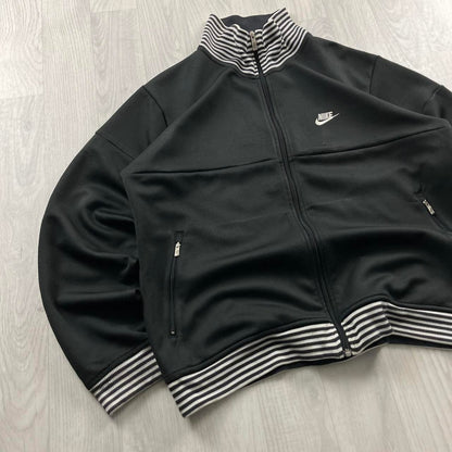 VINTAGE Y2K NIKE TRACK JACKET BLACK WHITE