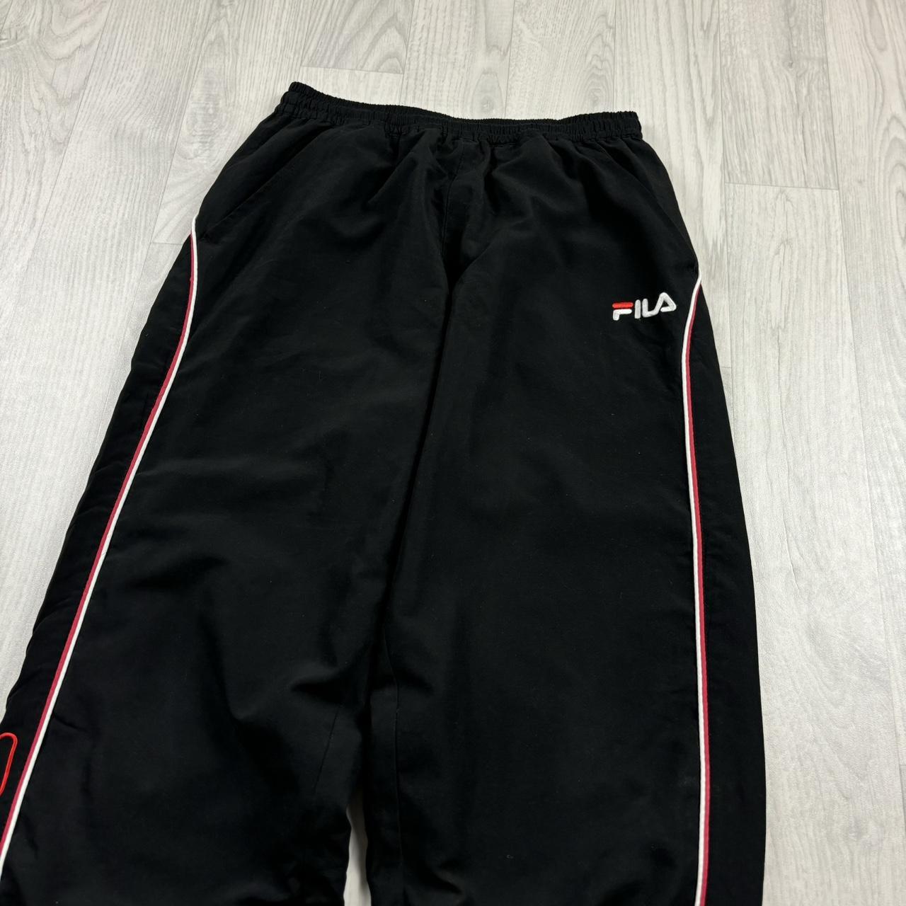 VINTAGE Y2K FILA BAGGY TRACKSUIT BOTTOMS BLACK