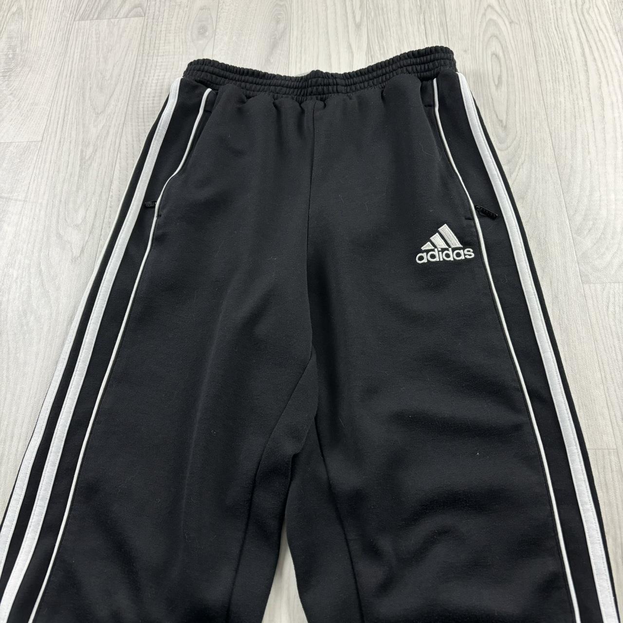 VINTAGE Y2K ADIDAS STRAIGHT LEG BAGGY TRACKSUIT BOTTOMS BLACK