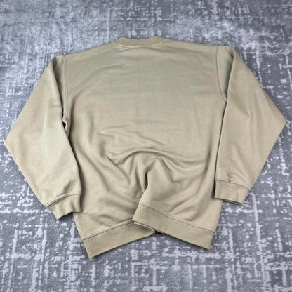 VINTAGE Y2K QUIKSILVER SPELL OUT BOXY SWEATSHIRT BEIGE