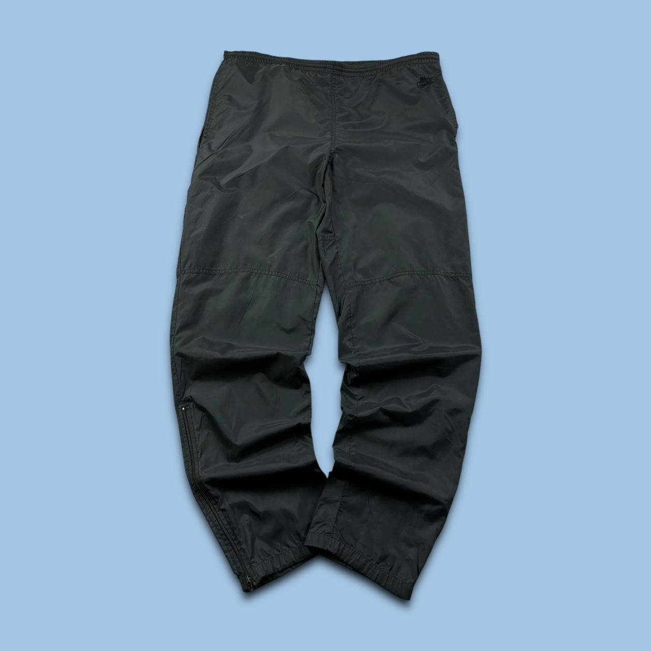 VINTAGE 90s NIKE BAGGY SHELL TRACKSUIT BOTTOMS BLACK